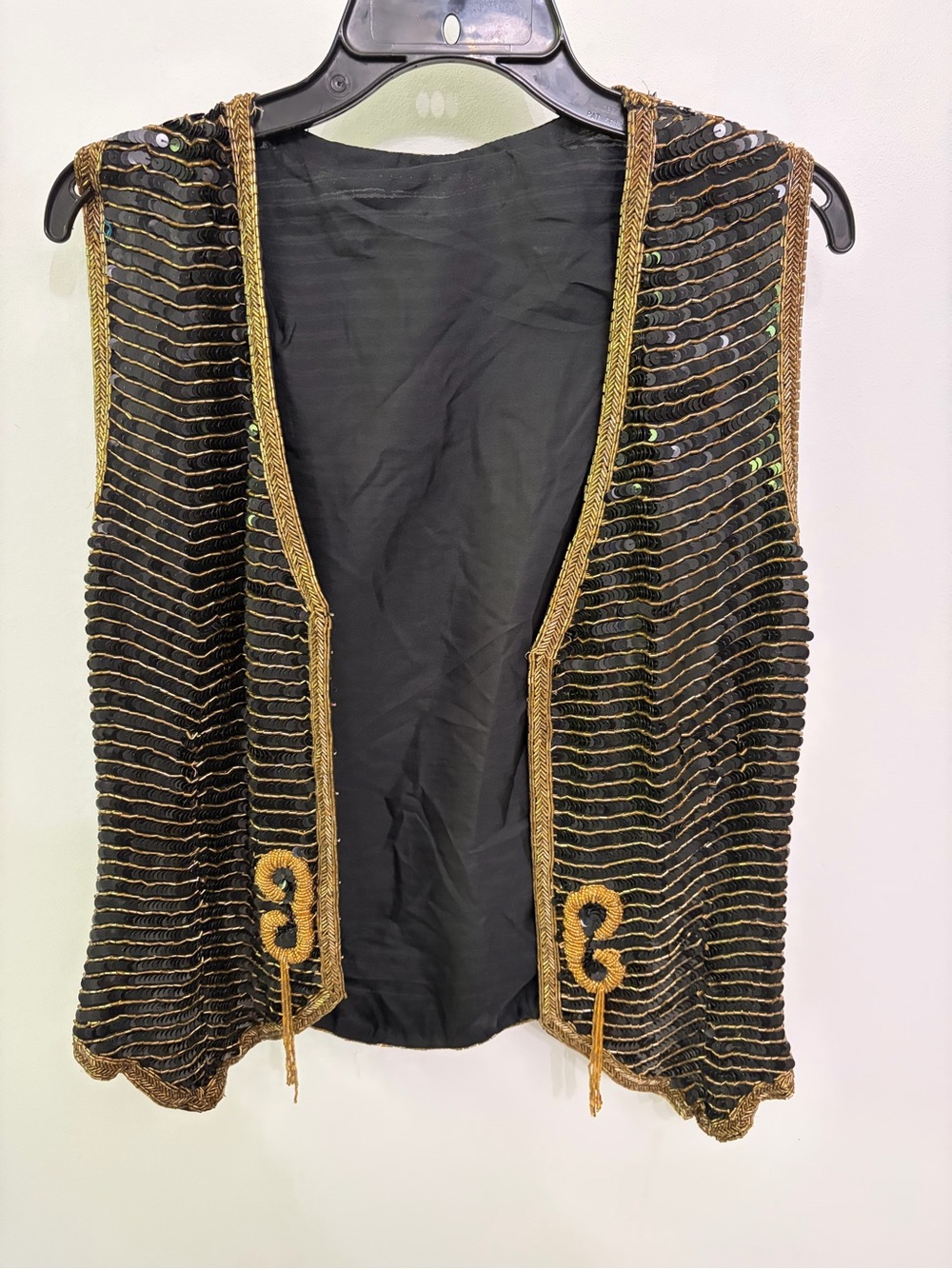 90s Vintage Black & Gold Vest